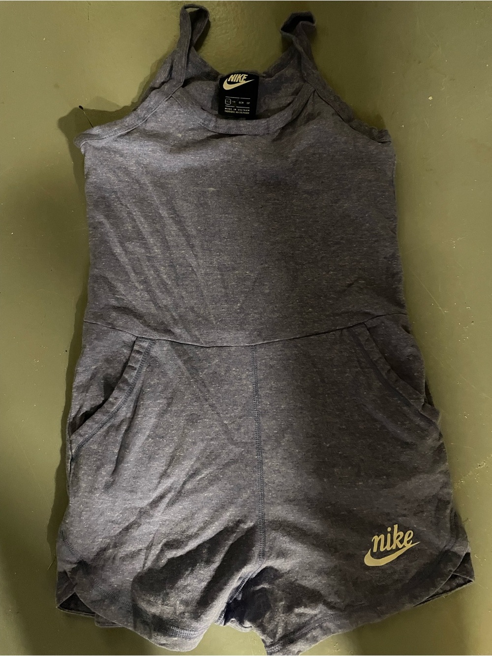 Nike Heather Blue Grey Sleeveless Tank Romper XS